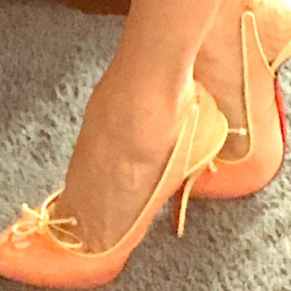 CHRISTIAN LOUBOUTIN PINK PATENT LEATHER SLINGBACKS